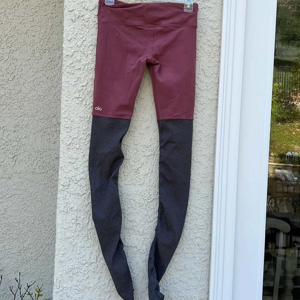 Alo Yoga Airbrush High-Waist Highlight  Goddess Legging Pink/Grey Women Size M